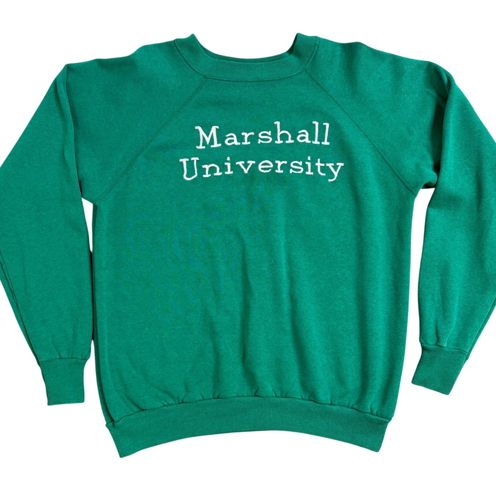 Vintage Marshall University Crewneck Sweatshirt Green Pannill XL Mens Embrodier